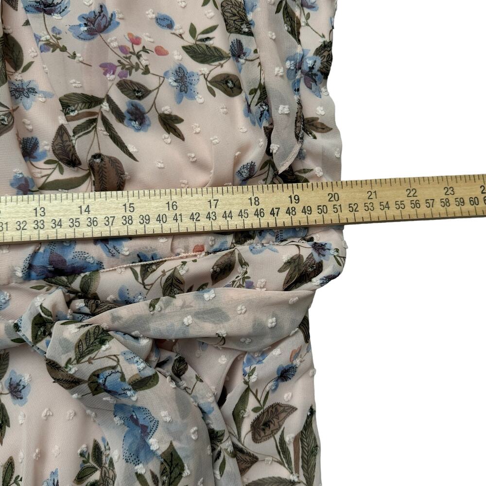 Floral Pink Ruffle-Neck Maxi Dress - Picture 13 of 16